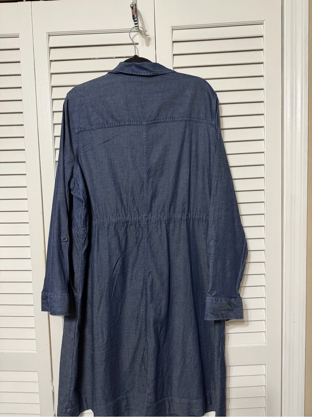 Wonderly Denim-Style Long Sleeve Shirt Dress in Blue - Picture 4 of 5